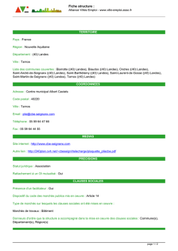Fiche structure - Alliance Villes Emploi
