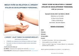 Plaquette de cet atelier