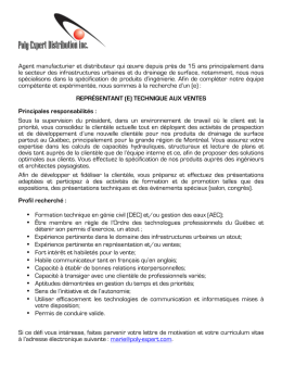 Agent manufacturier et distributeur qui &oelig;uvre depuis pr&egrave;s de 15 ans