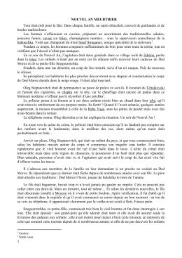 NOUVEL AN MEURTRIER Tout était prêt pour la fête. Dans chaque