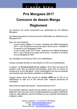 Concours dessin Prix Mangawa 2017