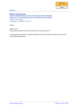 Forum: Trucs en vrac