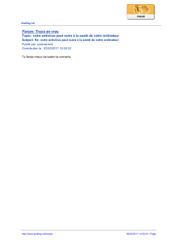 Forum: Trucs en vrac