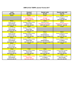 EMPLOI DU TEMPS Janvier Février-2017