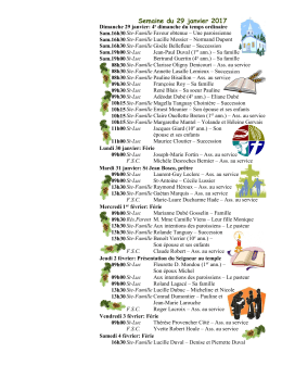 Feuillet de la paroisse St-Joseph