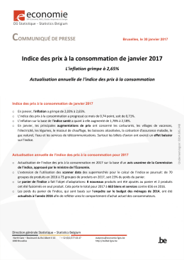 Indice des prix à la consommation de janvier 2017