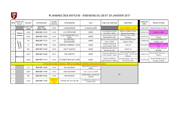 planning des matchs - weekend du 28 et 29