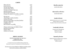 CARTE MENU ALLEGE