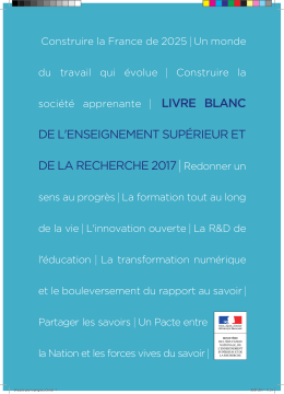 DE L`ENSEIGNEMENT SUP&Eacute;RIEUR ET DE LA RECHERCHE 2017