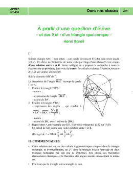 À partir d`une question d`élève