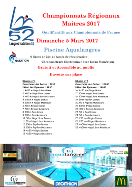 Championnats R&eacute;gionaux Maitres 2017