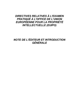 directives relatives à l`examen pratiqué à l`office de l`union