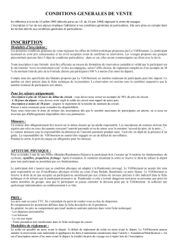 Conditions Générales de Vente