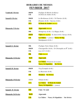 HORAIRES DE MESSES