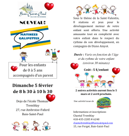 NOUVEAU! Dimanche 5 f&eacute;vrier de 8 h 30 &agrave; 10 h 30