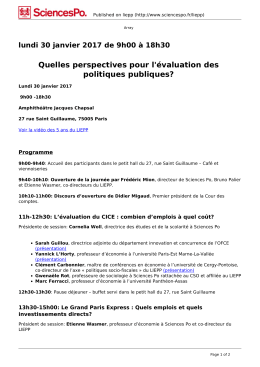 lundi 30 janvier 2017 de 9h00 &agrave; 18h30