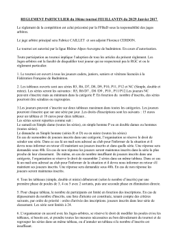 REGLEMENT PARTICULIER du 10&egrave;me tournoi