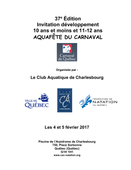 Aquaf&ecirc;te 2017 &ndash; Trousse d`information