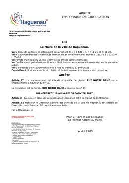 arrete temporaire de circulation
