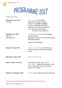 programme 2017 - Club de Loisirs de Montignac