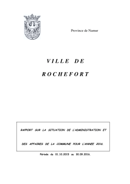 Rapport annuel sur la situation de l`administration pour l