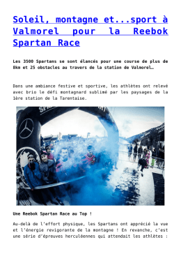 Soleil, montagne et...sport à Valmorel pour la Reebok Spartan Race