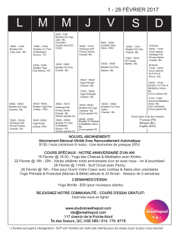téléchargez l`horaire