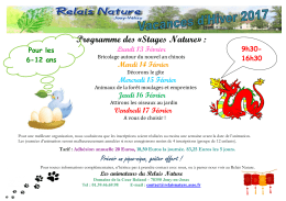 Stage Relais Nature 6-12 ans vacances d`Hiver 2017