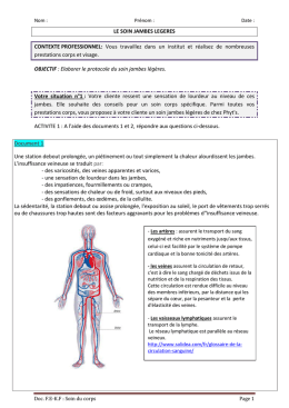 LE SOIN JAMBES LEGERES CONTEXTE - SBSSA