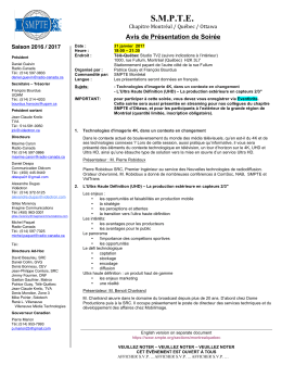 Avis Soiree SMPTE - UHD - Tele-Quebec