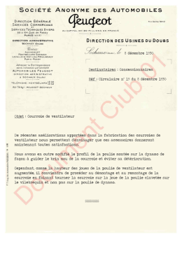 N° 19 08 décembre 1930 Courroie de ventilateur