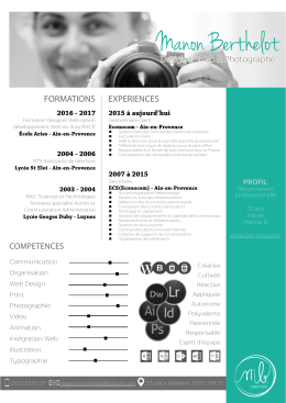 MON CV - Manon Berthelot