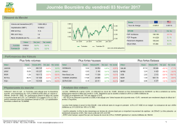 vendredi 03 février 2017 Journée Boursière du