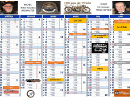 Calendrier - RHONE VALLEY CHAPTER
