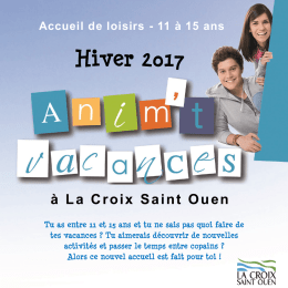 T&eacute;l&eacute;chargez le programme d`animations ados