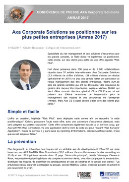 Axa Corporate Solutions se positionne sur les plus petites entreprises