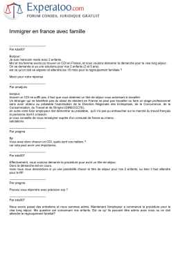 Immigrer en france avec famille