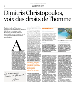 Dimitris Christopoulos, voix des droits de l`homme