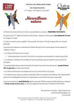 13&egrave;me &eacute;dition &ndash; du 27 f&eacute;vrier au 5 mars 2017 A l`attention des