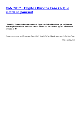 CAN 2017 : Egypte / Burkina Faso (1