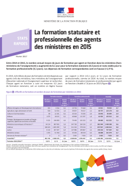 La formation statutaire et professionnelle des agents des ministères