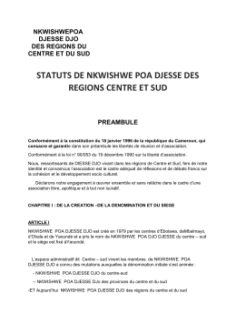 Nos statuts - nkwishwe djesse