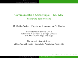 Communication Scientifique – M2 MIV