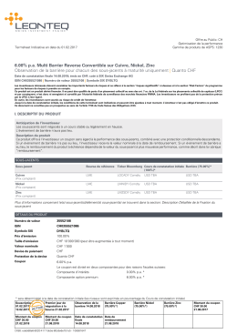 6.00% pa Multi Barrier Reverse Convertible sur Cuivre