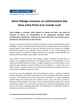 Anne Hidalgo annonce un renforcement des liens
