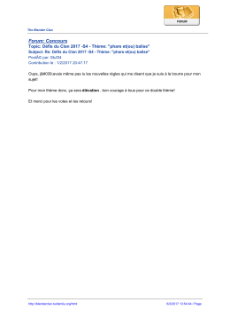 Forum: Concours - The Blender Clan