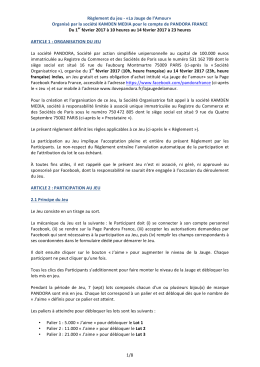 1/8 R&egrave;glement du jeu -‐ &laquo;La Jauge de l`Amour&raquo; Organis&eacute; par la s