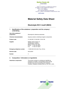 Electrolyte KCl 1 mol/l