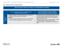 Tableau pr&eacute;sentant les orientations du minist&egrave;re de la Sant&eacute; et des
