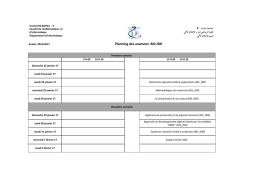 Planning des examnes :M2 ISRI